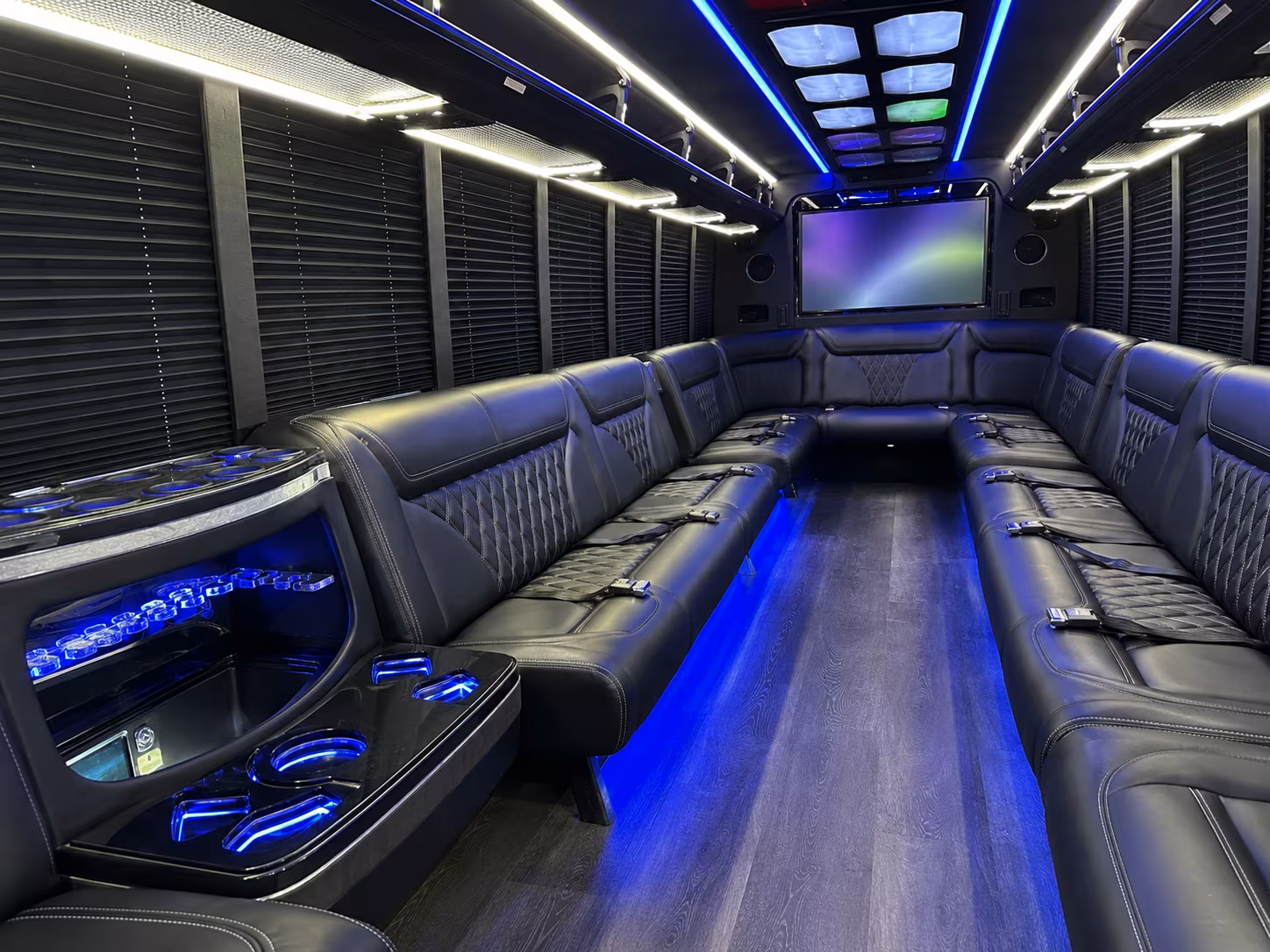 west jordan 20 passenger party bus inside